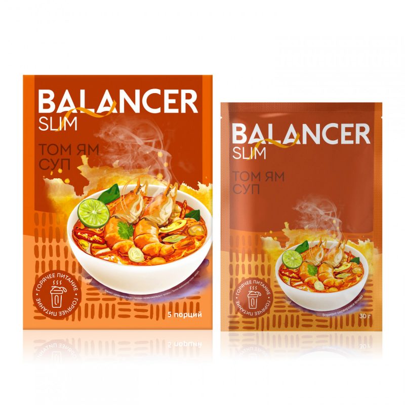 Коктейль BALANCER SLIM со вкусом «Тайский суп Том Ям», 5 саше